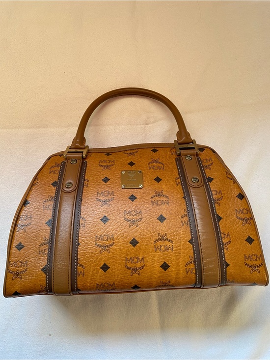 MCM Handbags - MCM Cognac and Brown Visetos Dome Satchel